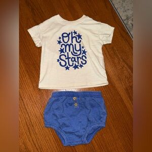 Cat & Jack Cream and Blue Diaper Cover Set